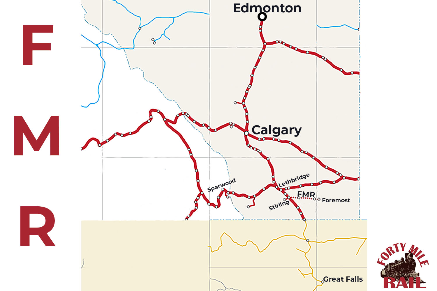 Map of the Forty Mile Rail